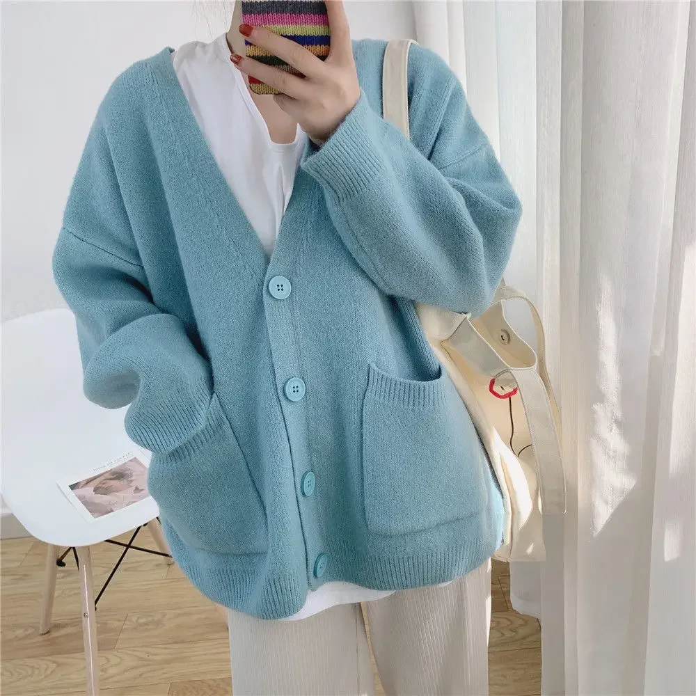blue cardigan sweater