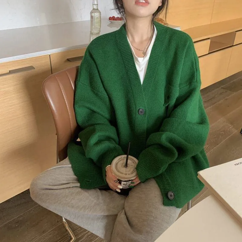 green cardigan sweater