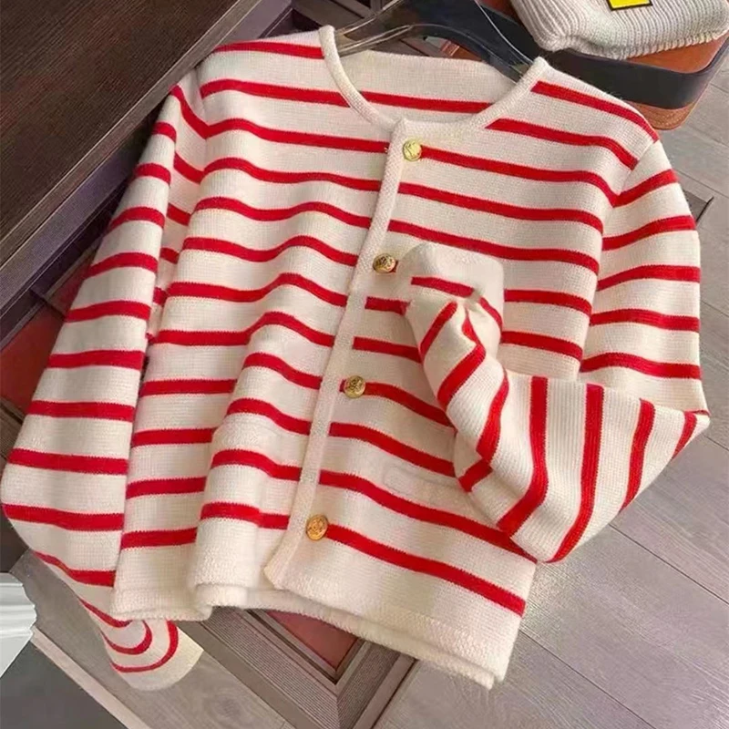 striped cardigan sweater