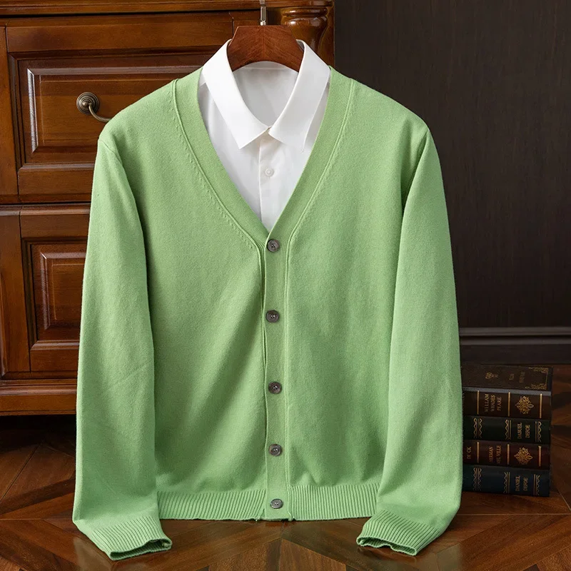 green cardigan sweater
