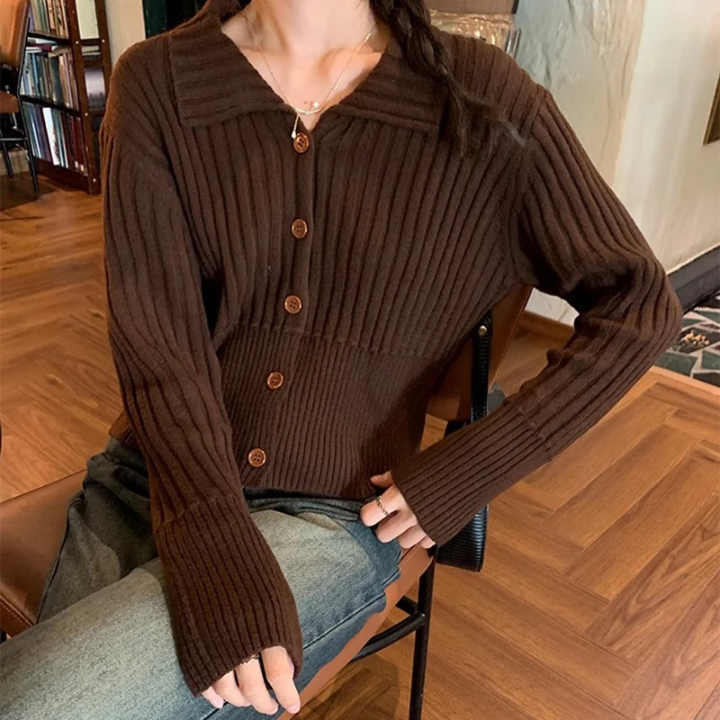brown cardigan sweater