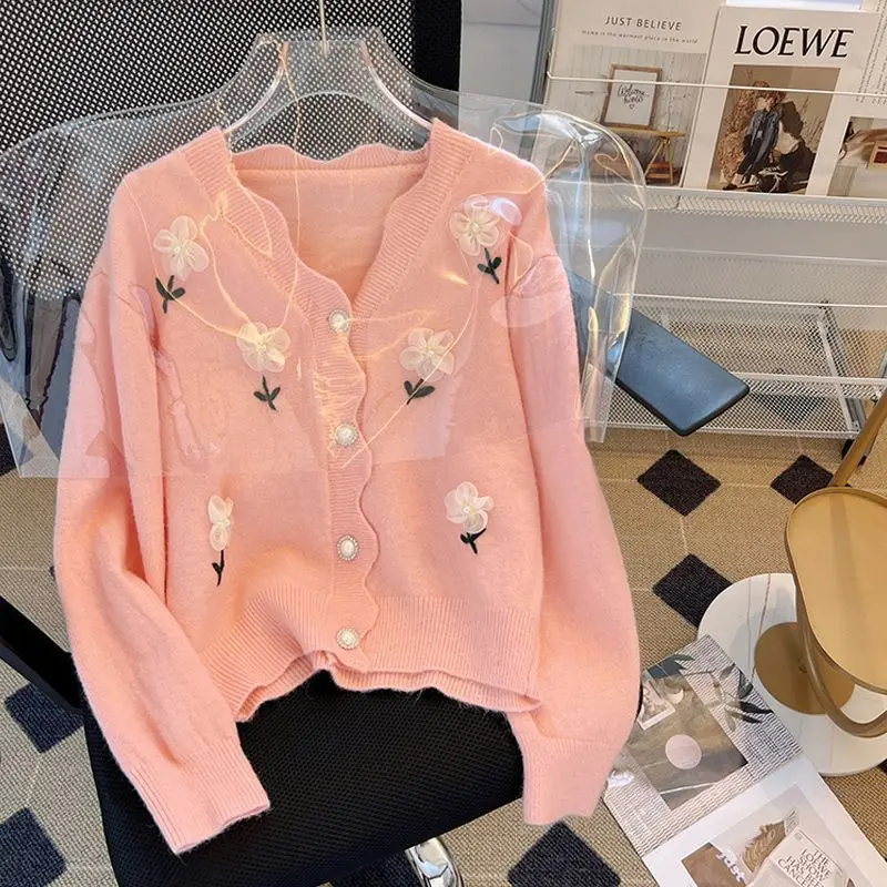 pink cardigan sweater