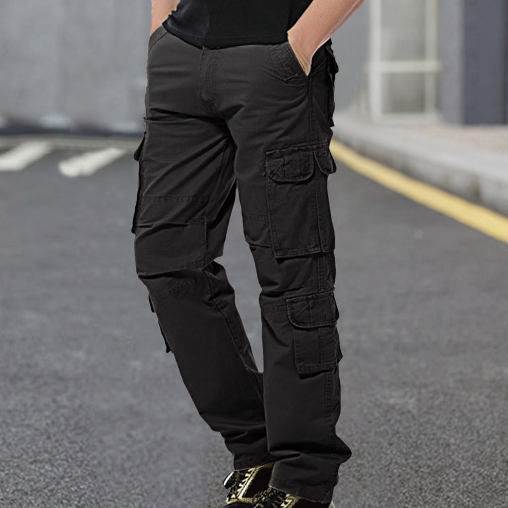black baggy cargo pants