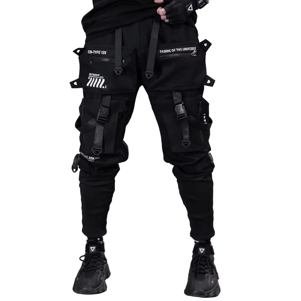 black baggy cargo pants