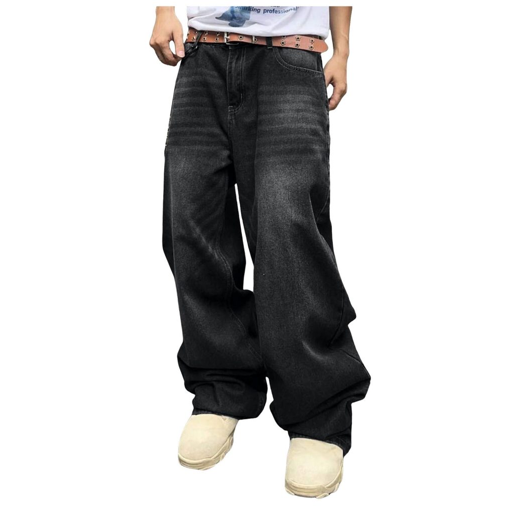 black baggy cargo pants