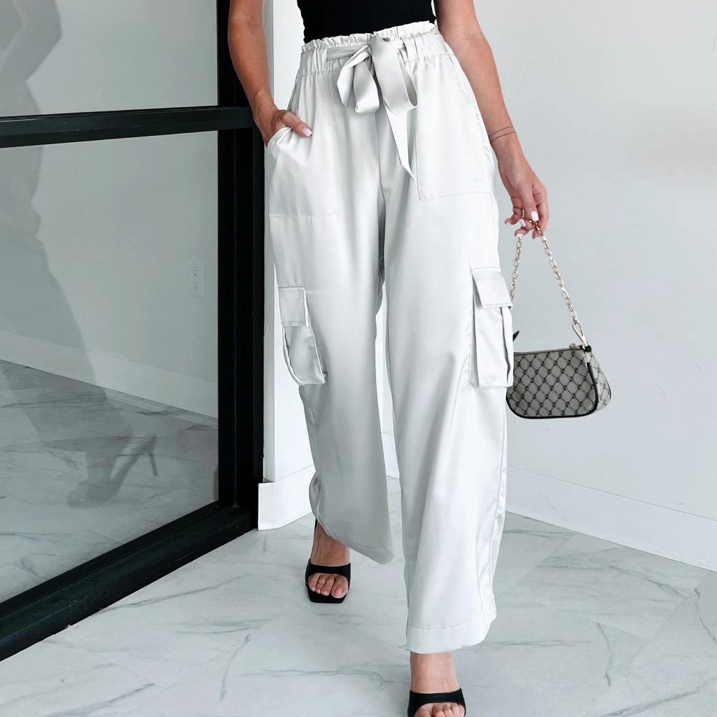 satin cargo pants