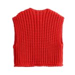 red sweater vest