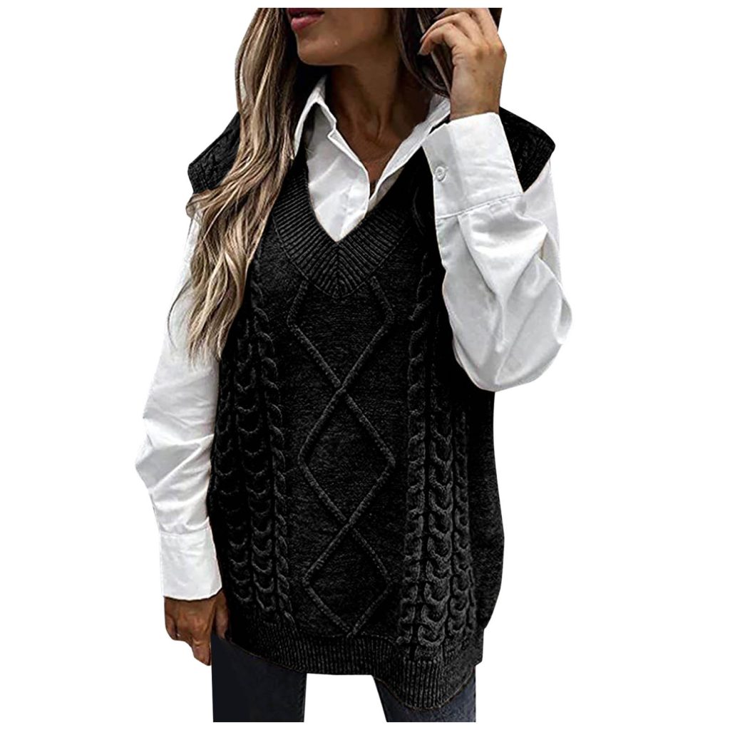 black sweater vest