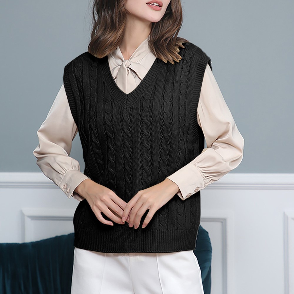 black sweater vest