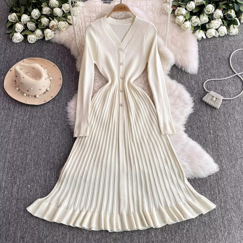 winter white sweater dress