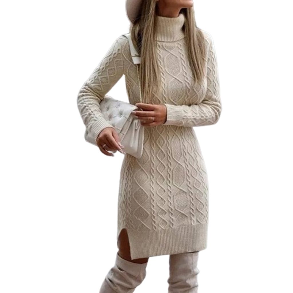 winter white sweater dress