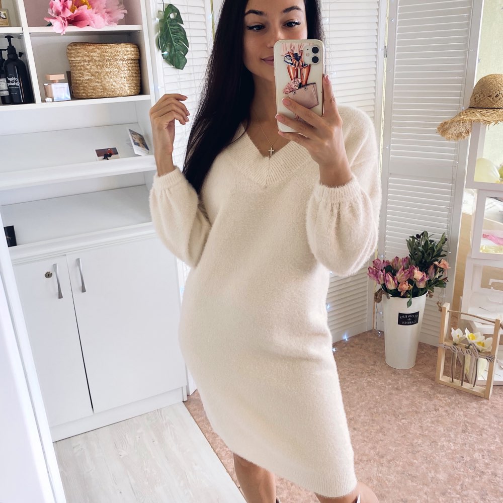 winter white sweater dress