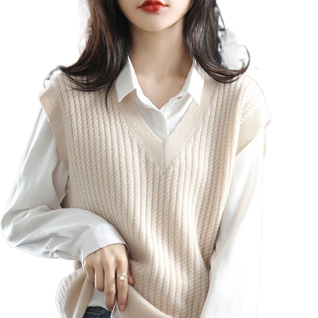 white sweater vest