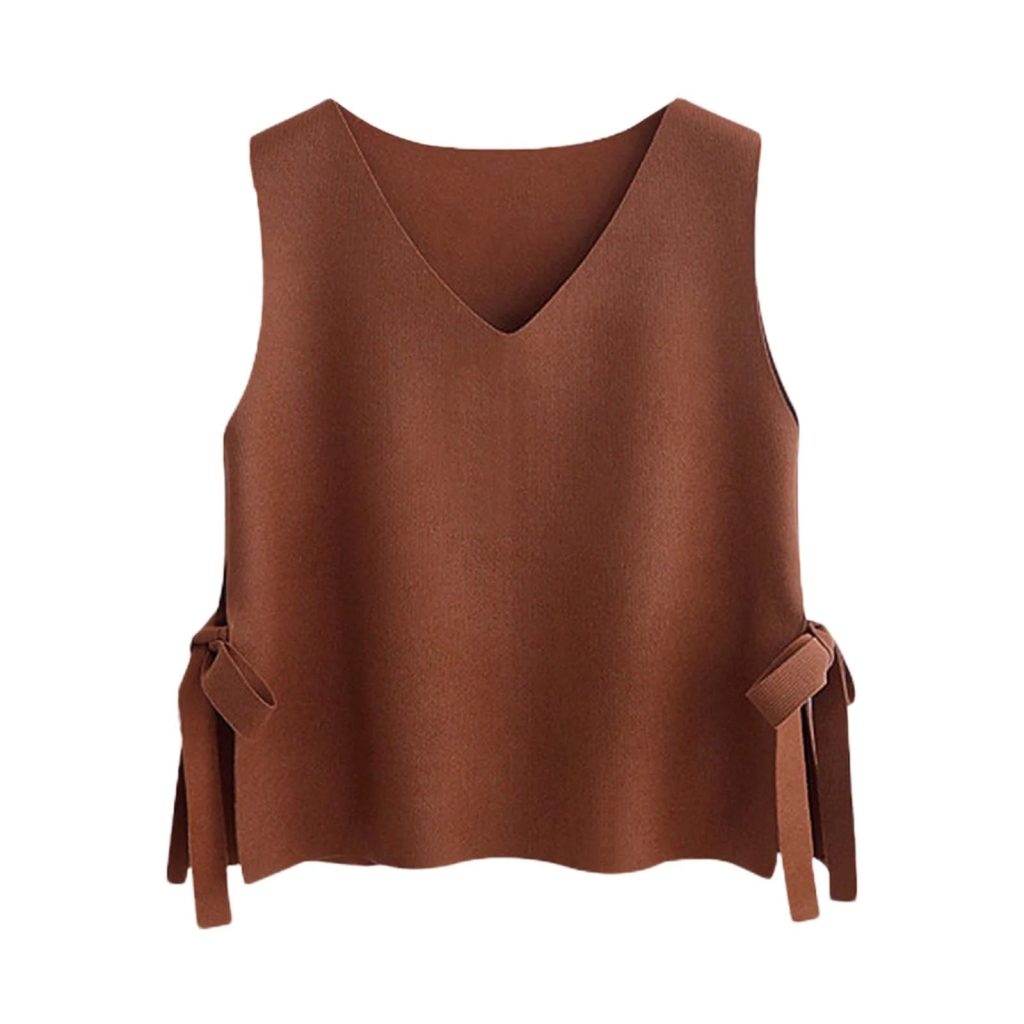 brown sweater vest
