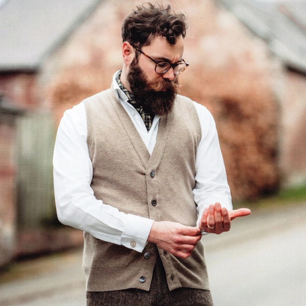 button up sweater vest