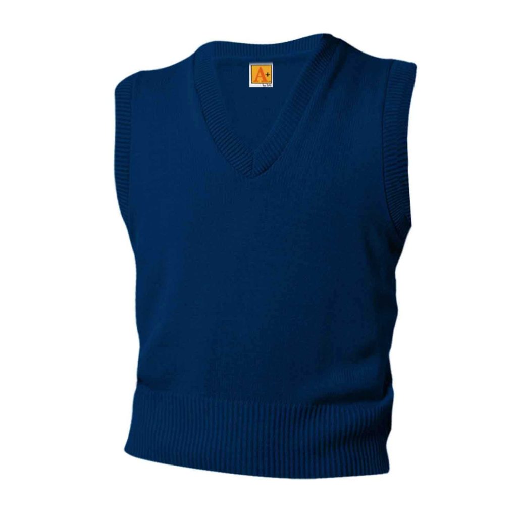blue sweater vest