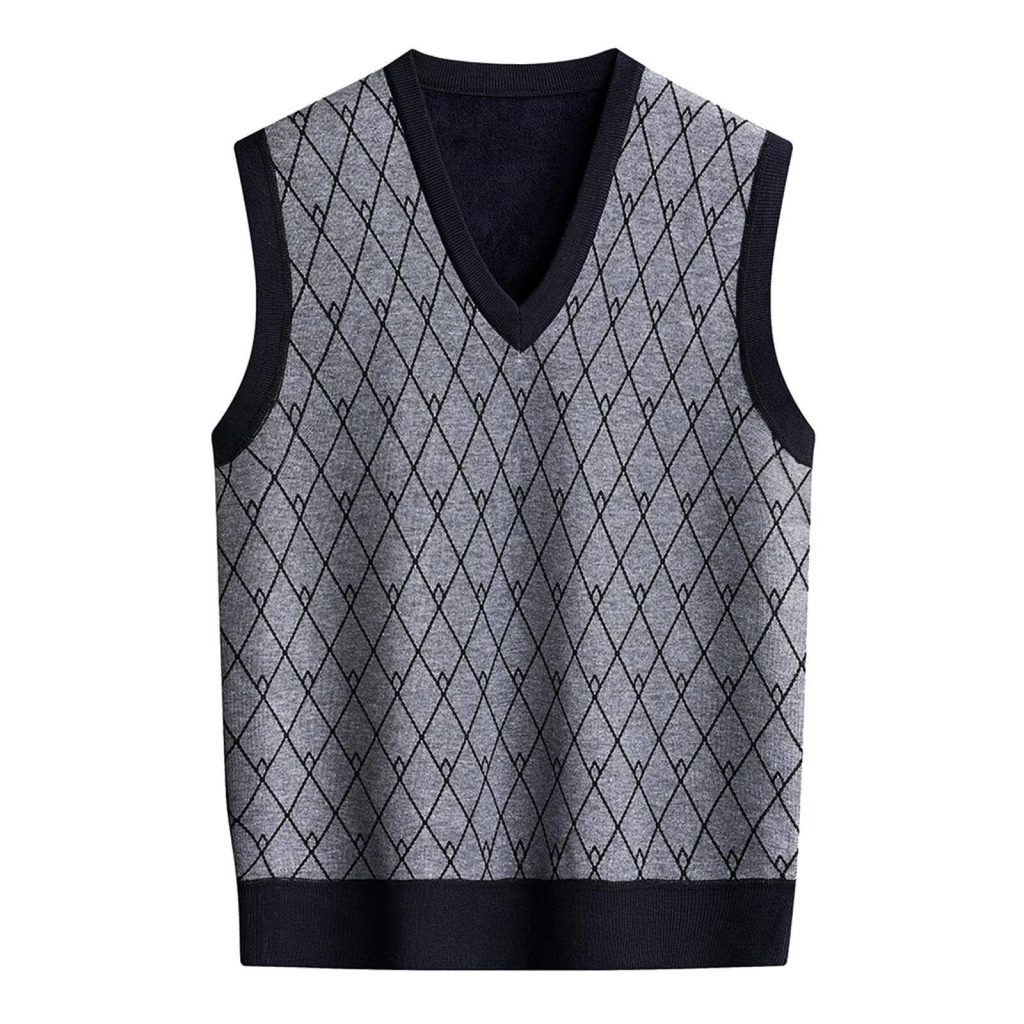 grey sweater vest