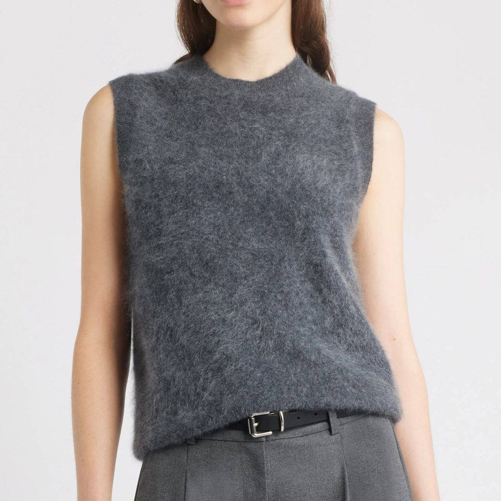 gray sweater vest