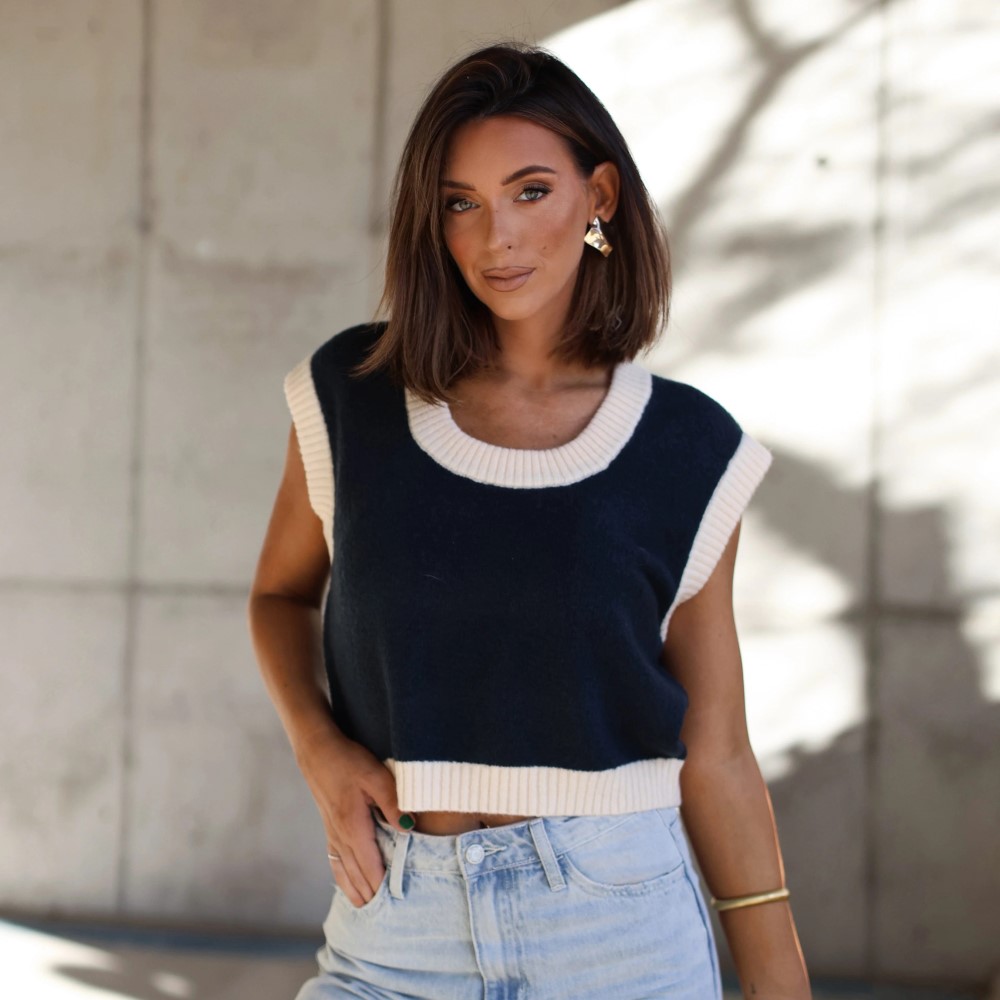 navy sweater vest