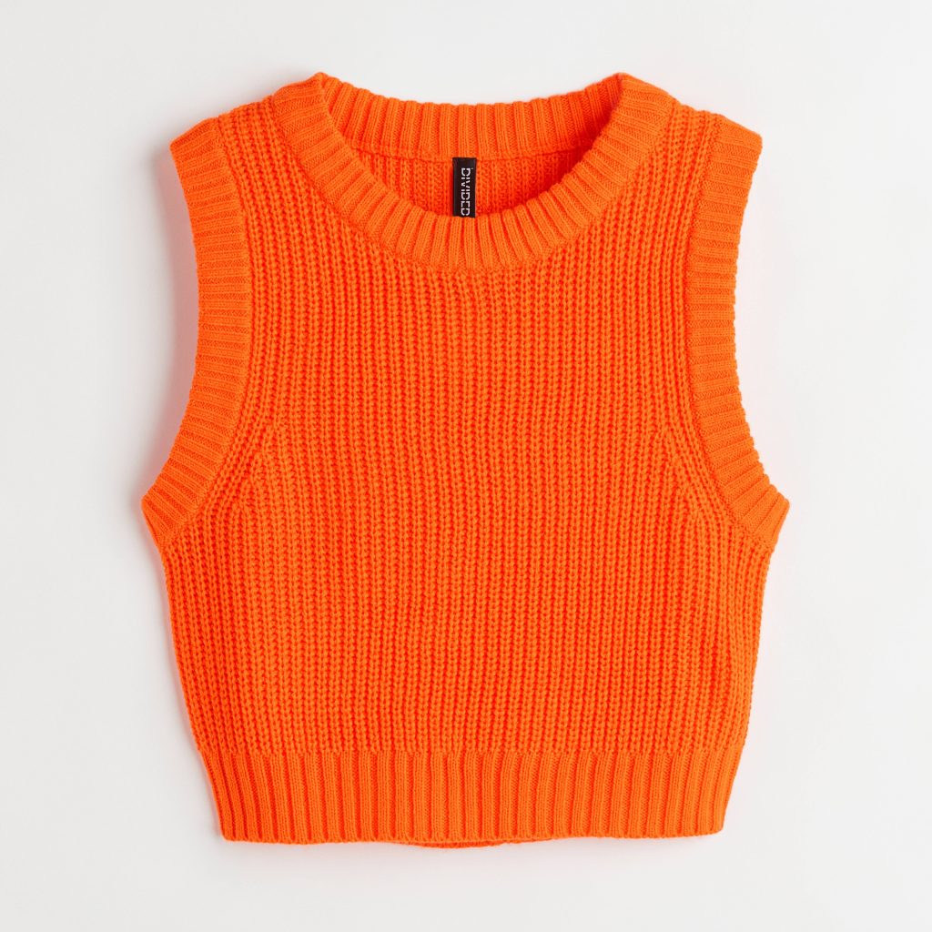 orange sweater vest