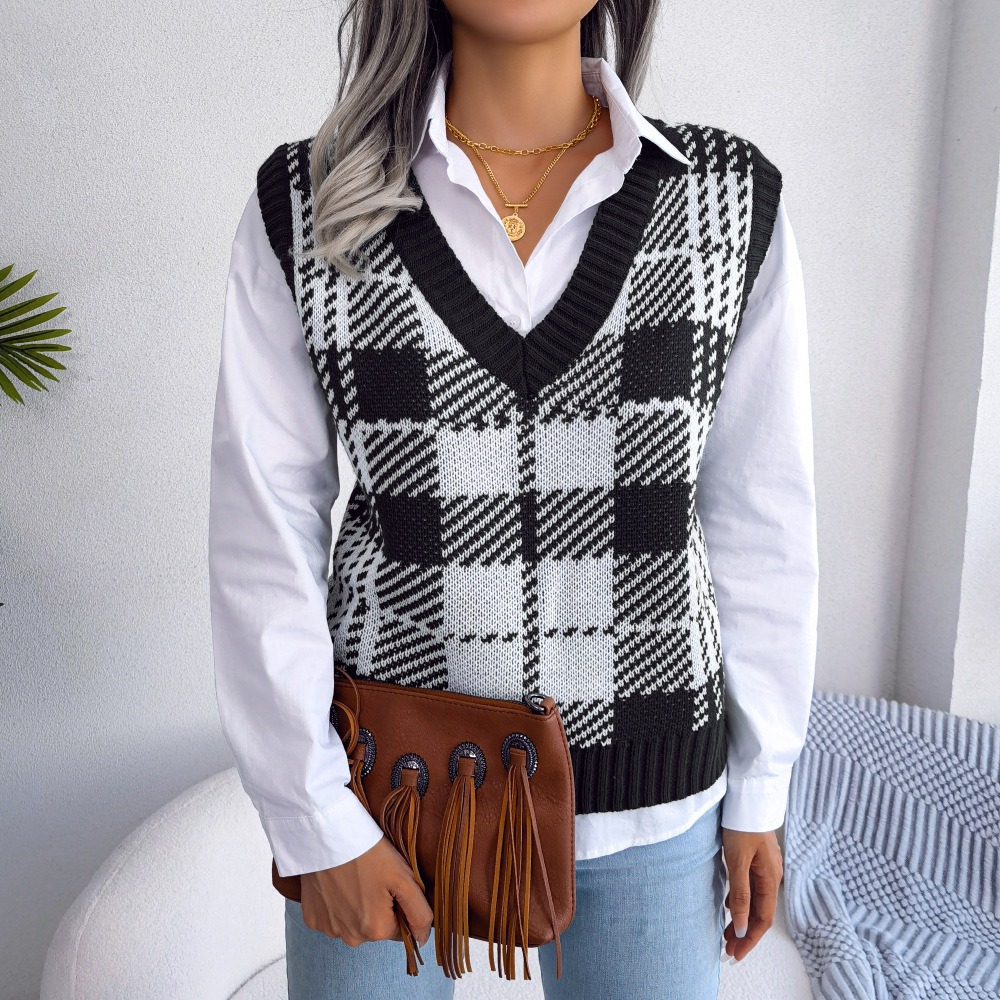 plaid sweater vest