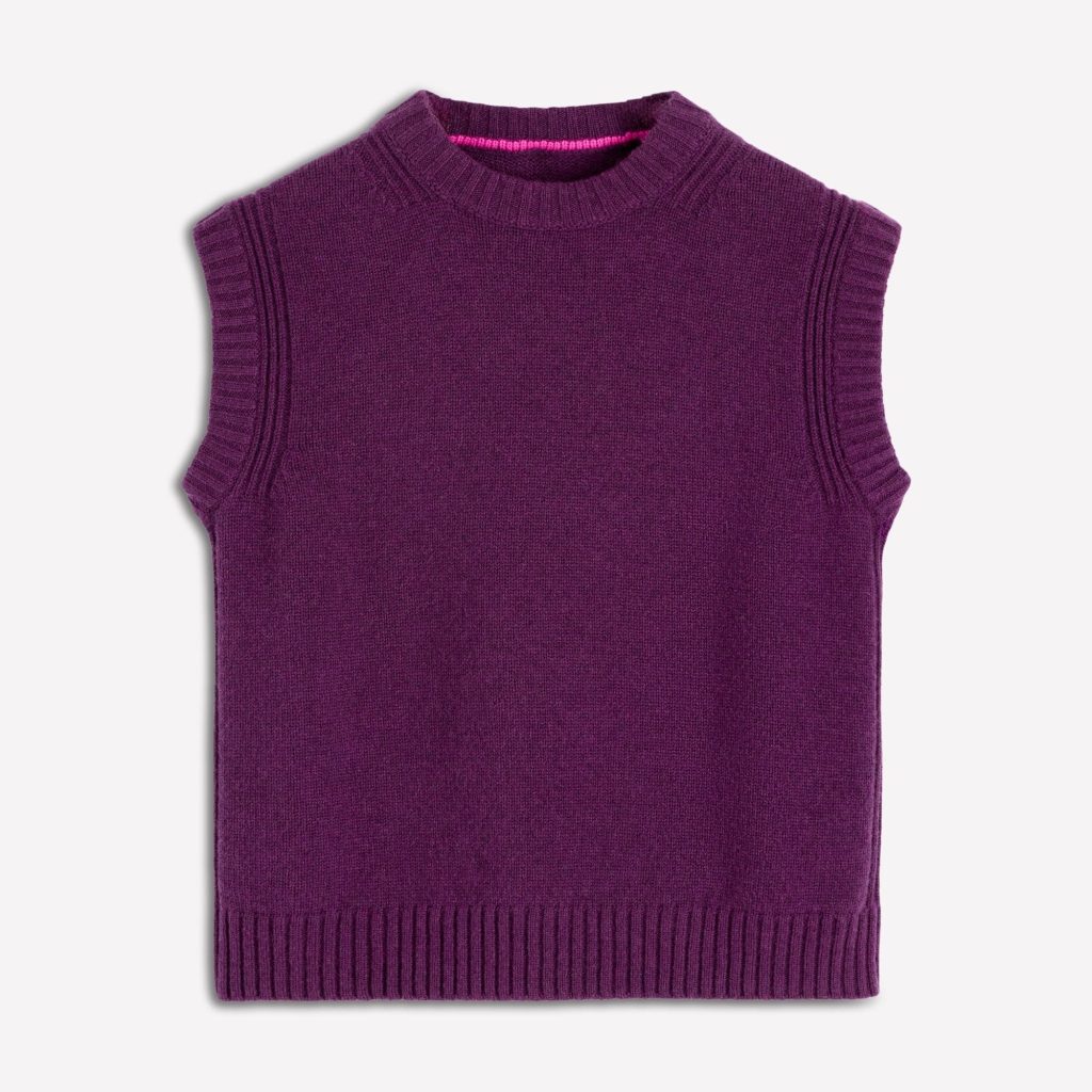 purple sweater vest