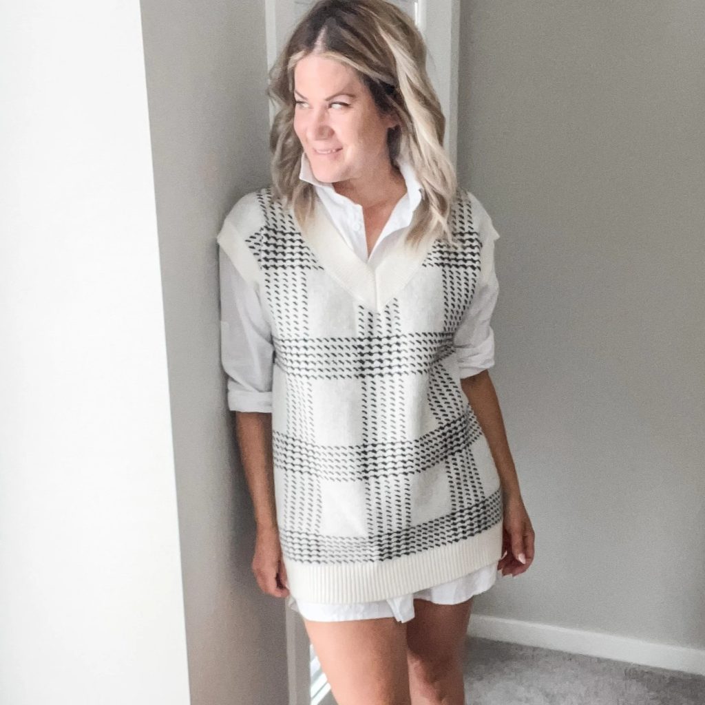 what to wear under a sweater vest