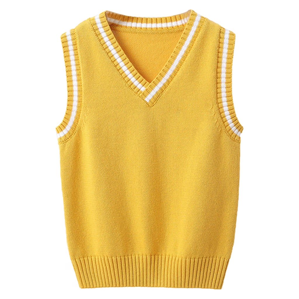 yellow sweater vest