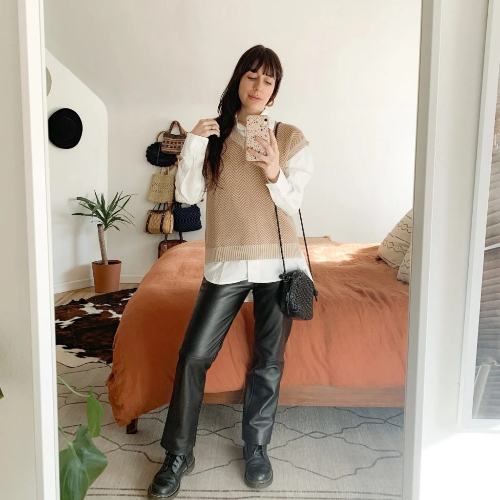 what to wear under a sweater vest