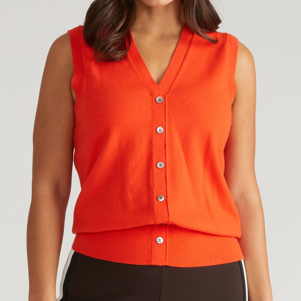 orange sweater vest