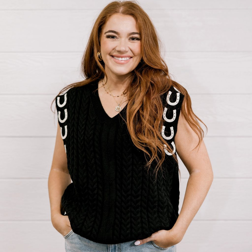 black sweater vest womens