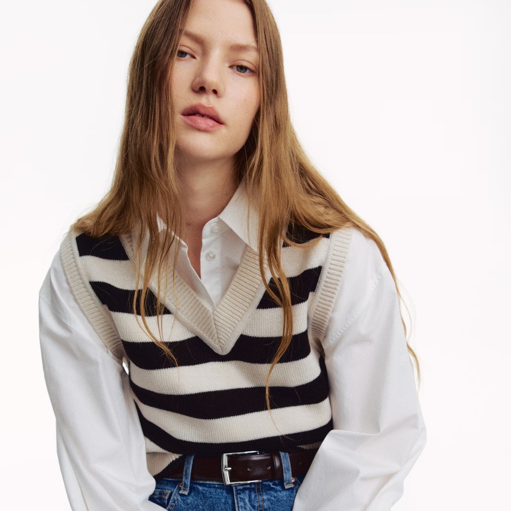 striped sweater vest