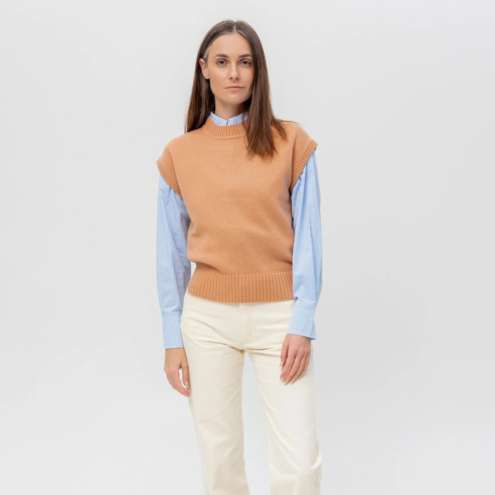 what to wear under a sweater vest