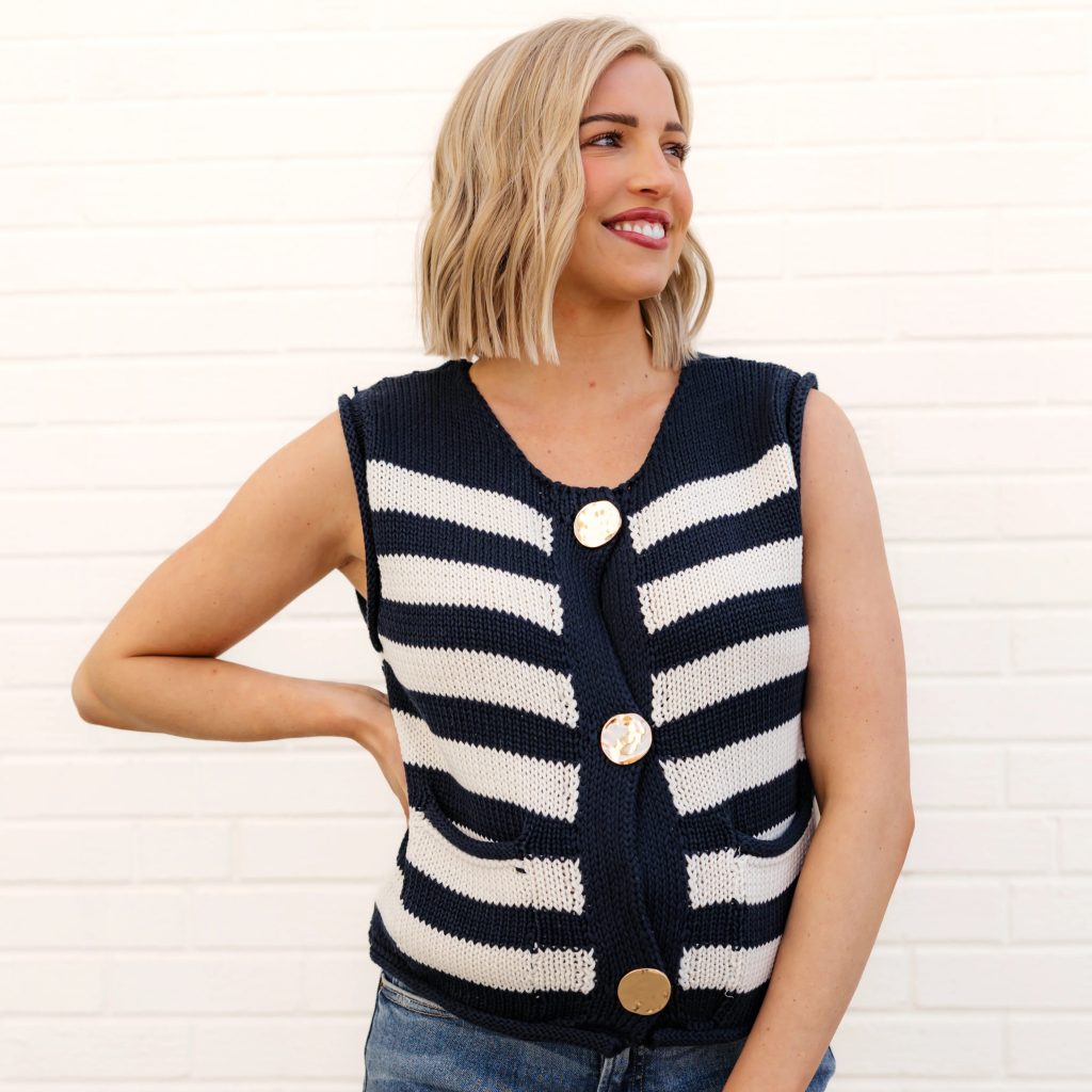 striped sweater vest
