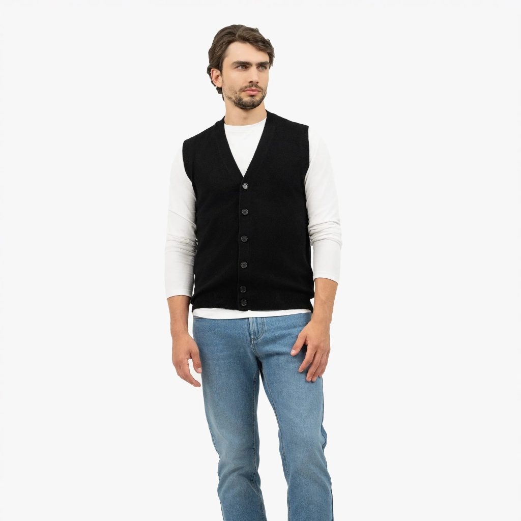 mens black sweater vest