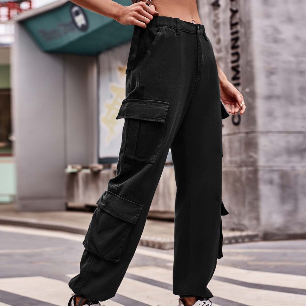 women's black cargo pants