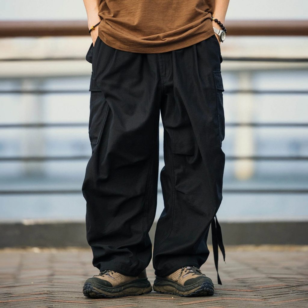 baggy black cargo pants